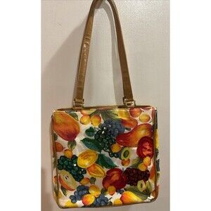 Prezzo Fruit Embroidered Purse Stylish Festive Casual Colorful Bright Statement